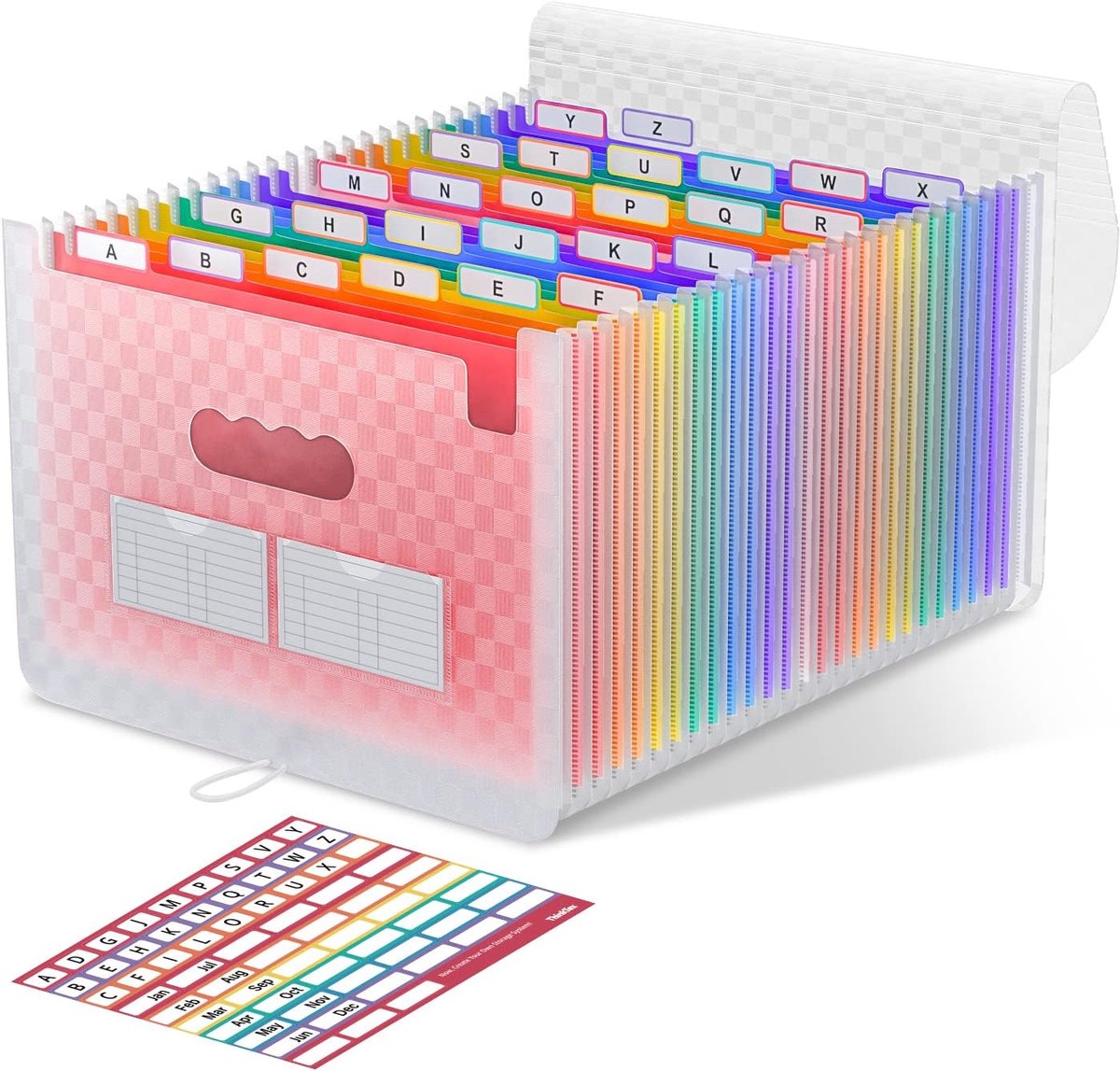 SnelShoppen - 26 Pockets Accordion File Organizer, Expanding Bestanden Organizer met Kleurige Tabs, Documentenhouder voor A4/Letter Formaat