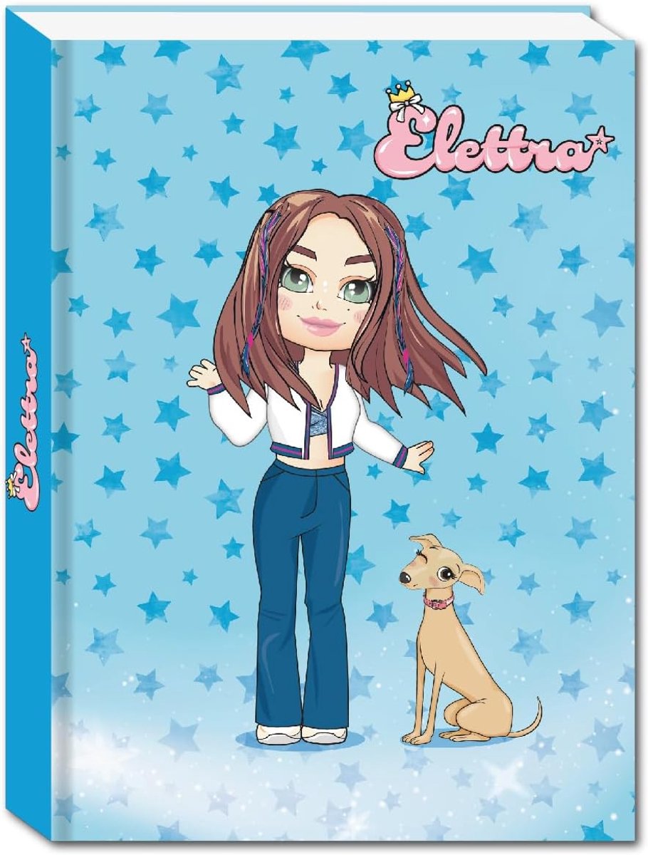 Thijox - Elettra Lamborghini Schoolagenda Lichtblauw, 12 Maanden, Glamour Dagboek voor Meisjes met Spelletjes en Glinsterende Details