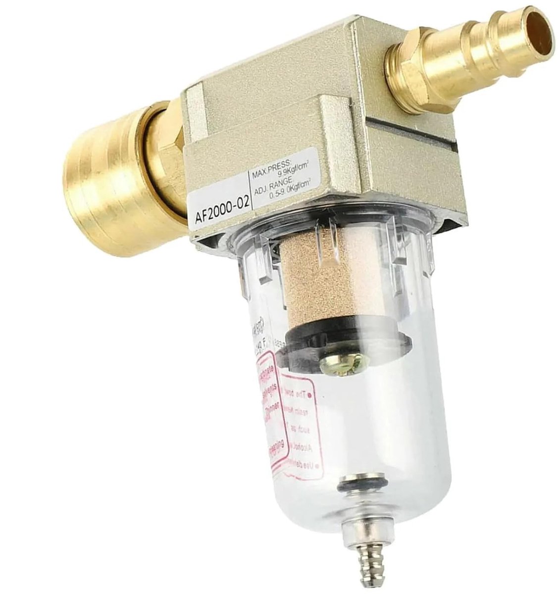 Dailygoods- Waterafscheider 1/4 inch - Luchtfiltercompressor - Olie-/waterafscheider - Snelkoppeling - Koper - Belastbaar tot 10 bar - Luchtfilter