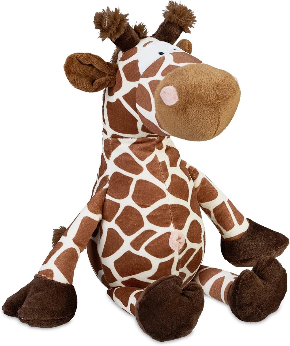 Giraf deurstopper knuffel van stof met zandvulling - HBD 26x25x23 cm - bruin Deurstopper