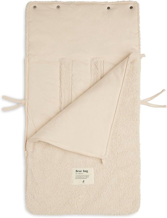 Thijox - Voetenzak Boucle Naturel Teddy voor Baby Autostoeltje Groep 0+ en Kinderwagen - 3-Punts en 5-Punts Gordel - Crème - Ideaal voor Koude Dagen — afbeelding 4