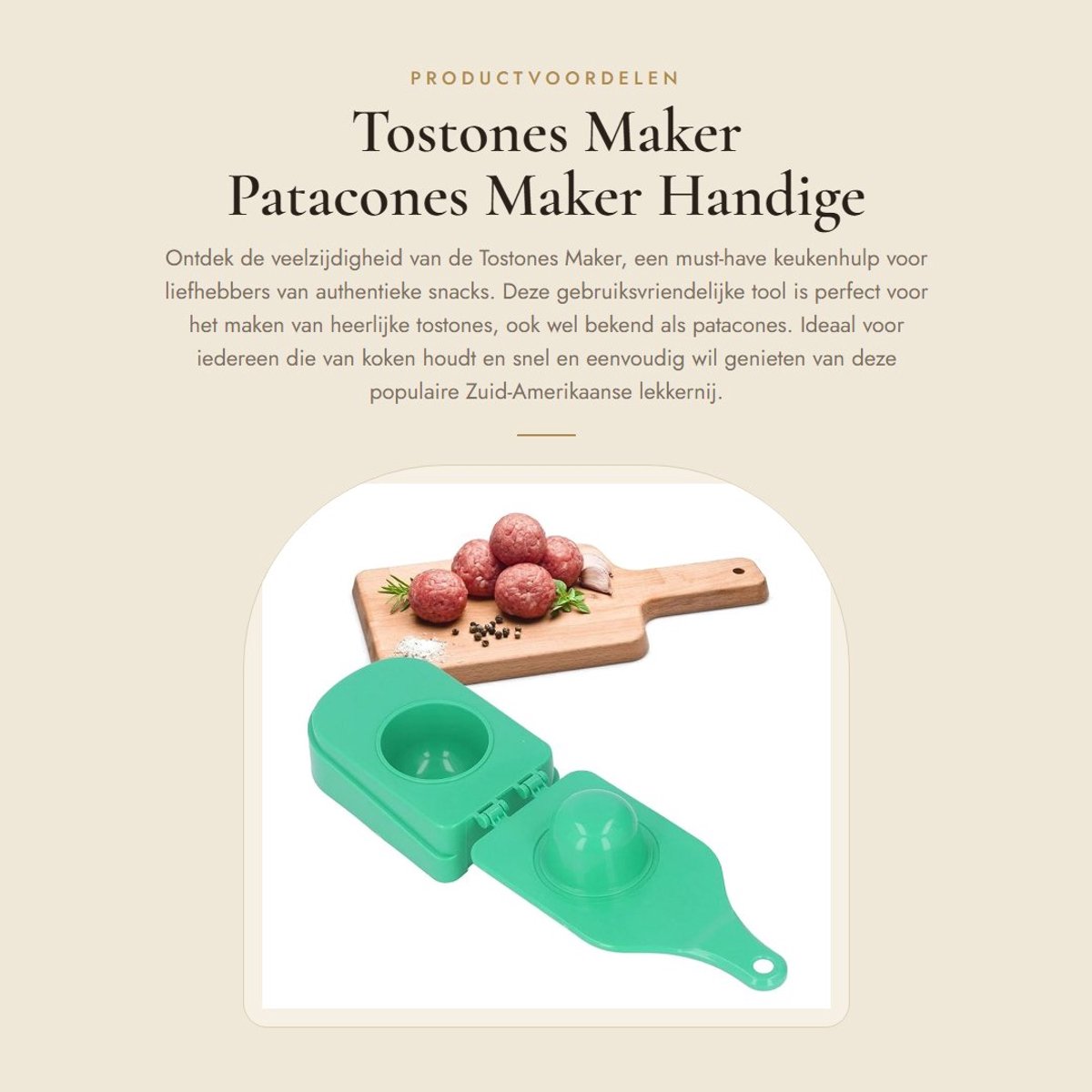 Dailygoods- Tostones Maker - Plastic Keuken Gadget - Toston Maker - Patacones Mould - Gehaktbal Maker - DIY Mould - Tostonesvorm