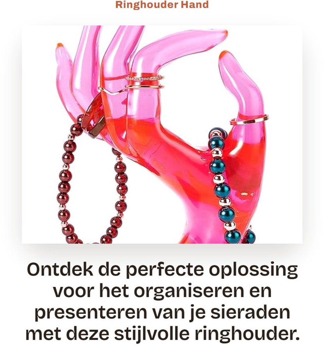 Dailygoods- Ringhouder Elegant Design - Sieradenhouder - Ringhouder Telefoon - Ringhouder Sieraden - Ring Houder Ketting - Handgemaakt, Duurzaam Materiaal - Juwelenstandaard
