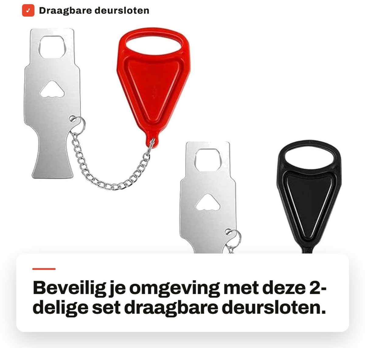 Dailygoods- Deurslot Draagbaar - Deurslot Veiligheidsslot - Deurslot Thuis - Deurslot Hotel - Deurslot Voor Kinderen - Extra Veiligheid - Veiligheidslot
