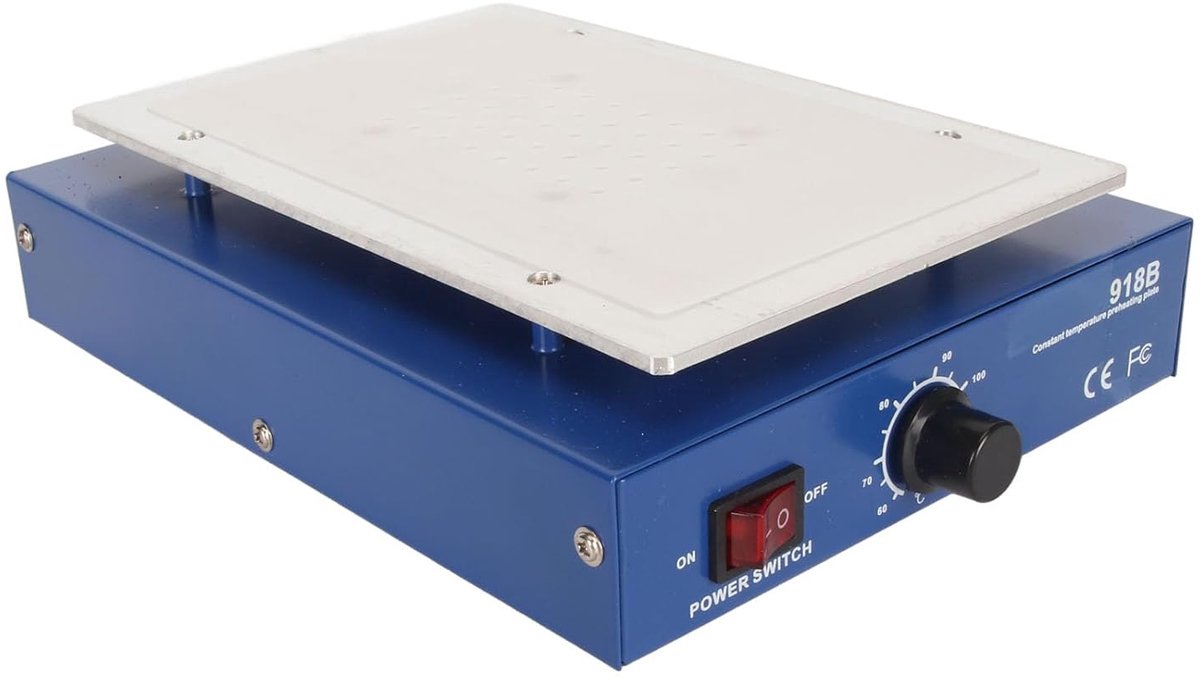 Thijox - 450W Voorverwarmstation met 7 inch LCD Scherm - Hot Plate voor Solderen en Repareren van Mobiele Telefoons - Constante Temperatuur 60-120 ℃ -