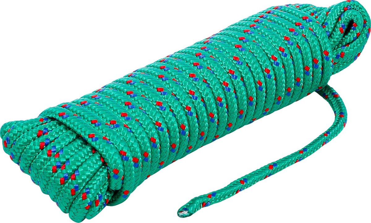 Thijox - Kunststof Touw 6 mm x 10 m - Scheurbestendig, Waterafstotend en UV-bestendig - Multifunctioneel Touw voor Tuin, Camping, Bootsport en Landbou