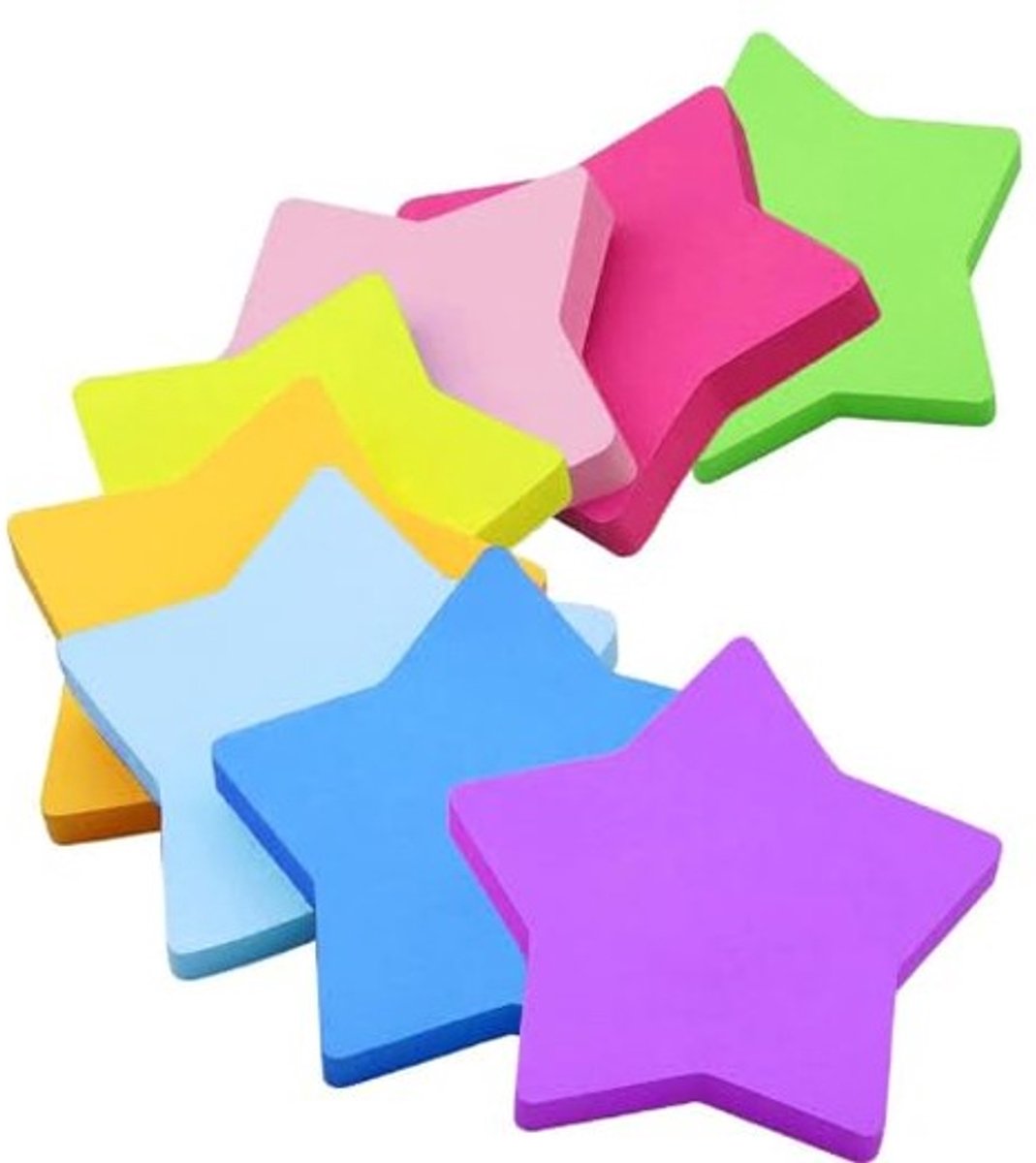 Dailygoods- Zelfklevende Notities 240 Stuks - Vijfpuntige Sterren - 8 Kleuren - Kantoor/School/Huis - Creatief/Functioneel - 7 cm x 7 cm - Memoblaadjes