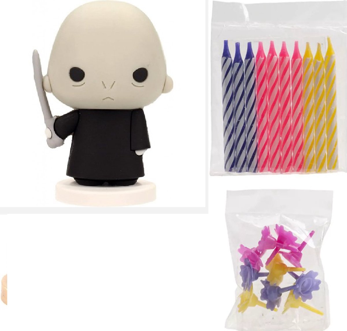 Harry Potter: Taarttopper met 10 kaarsjes en houders VOLDEMORT