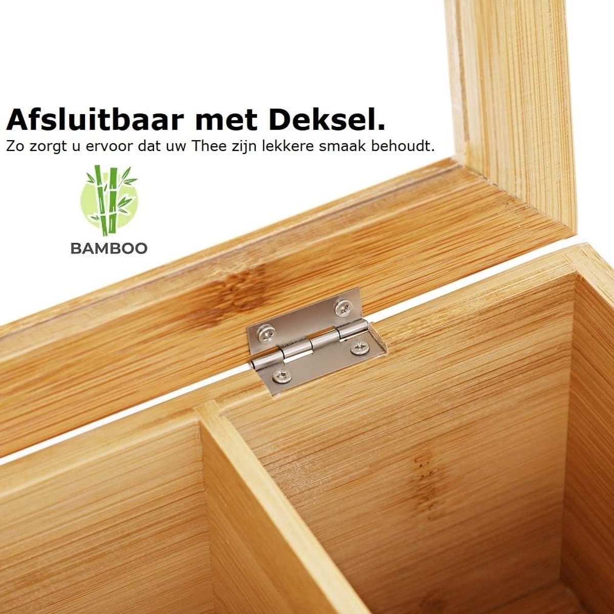 Thijox - Luxe Bamboe Theedoos met Doorzichtig Venster - 9 Vaks Theekist voor Thee - Stijlvolle Opbergdoos voor Theezakjes - Perfect voor Keuken en The — cadeau in Wonen & Interieur - foto 6
