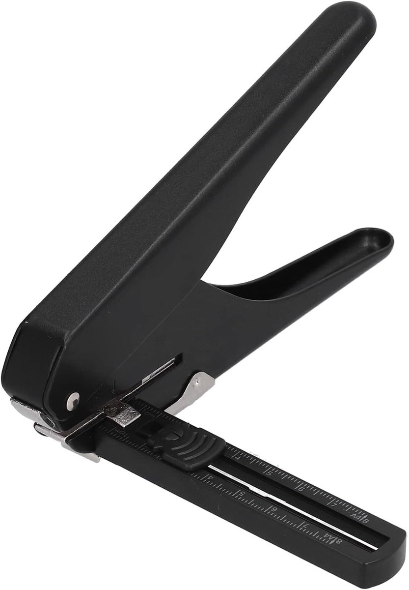 Verstelbare Perforator voor Papier - Handige en Klassieke Paper Punch voor Kantoor en School, Wit en Zwart