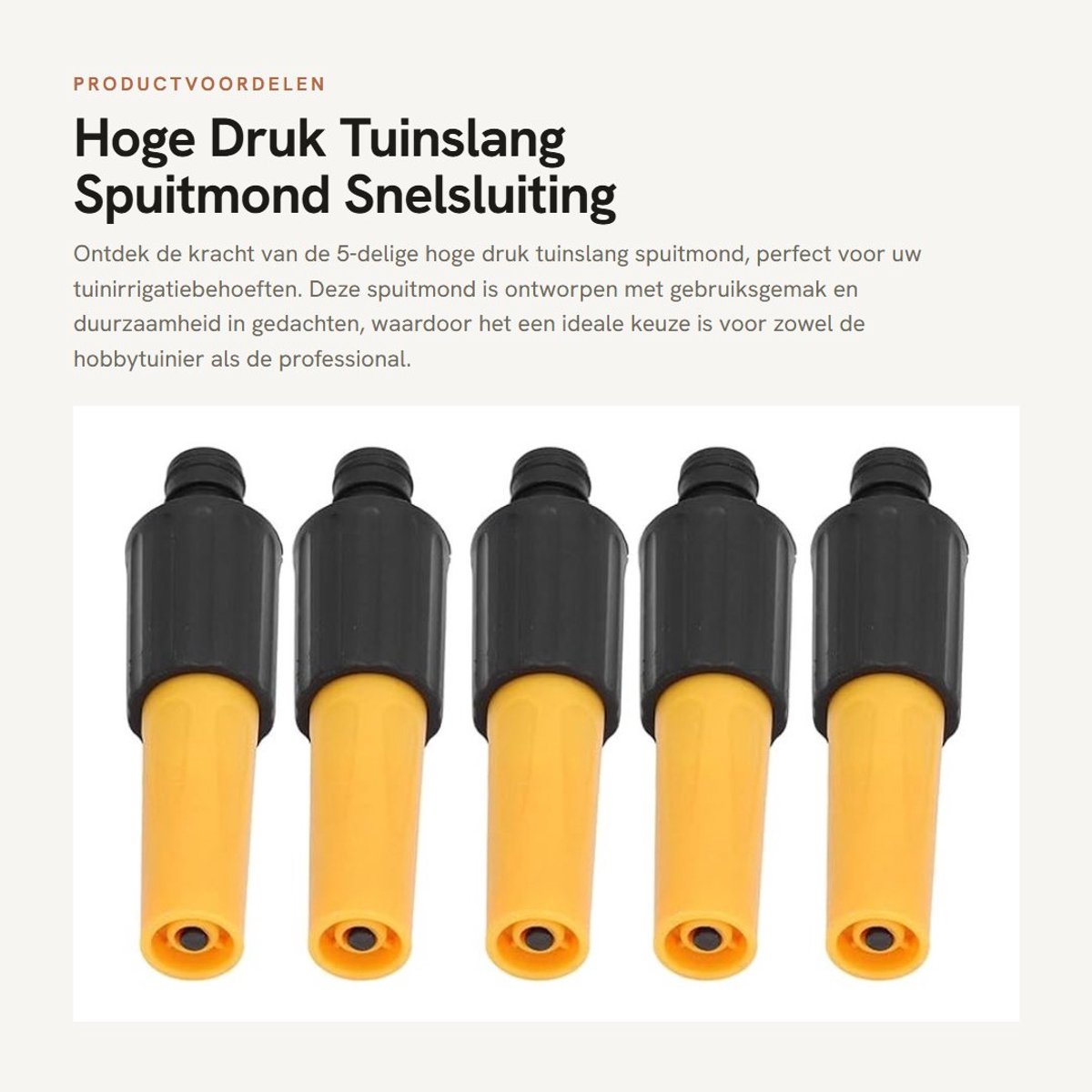 Dailygoods- Slangpistool Hoogdruk - Tuinspuit Pistool - 1/2 Inch Snelle Koppeling - Waterafgifte Verstelbaar - 5 Stuks - ABS Materiaal