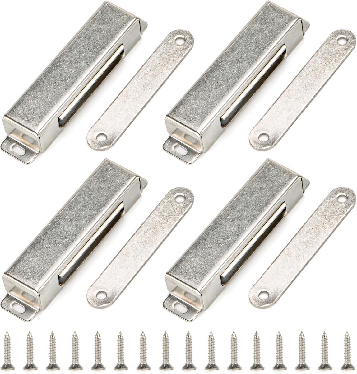 Set van 4 Sterke Magnetische Sluitingen voor Deuren en Kasten - Rvs Magneten tot 40kg, Ideaal voor Meubels en Kasten