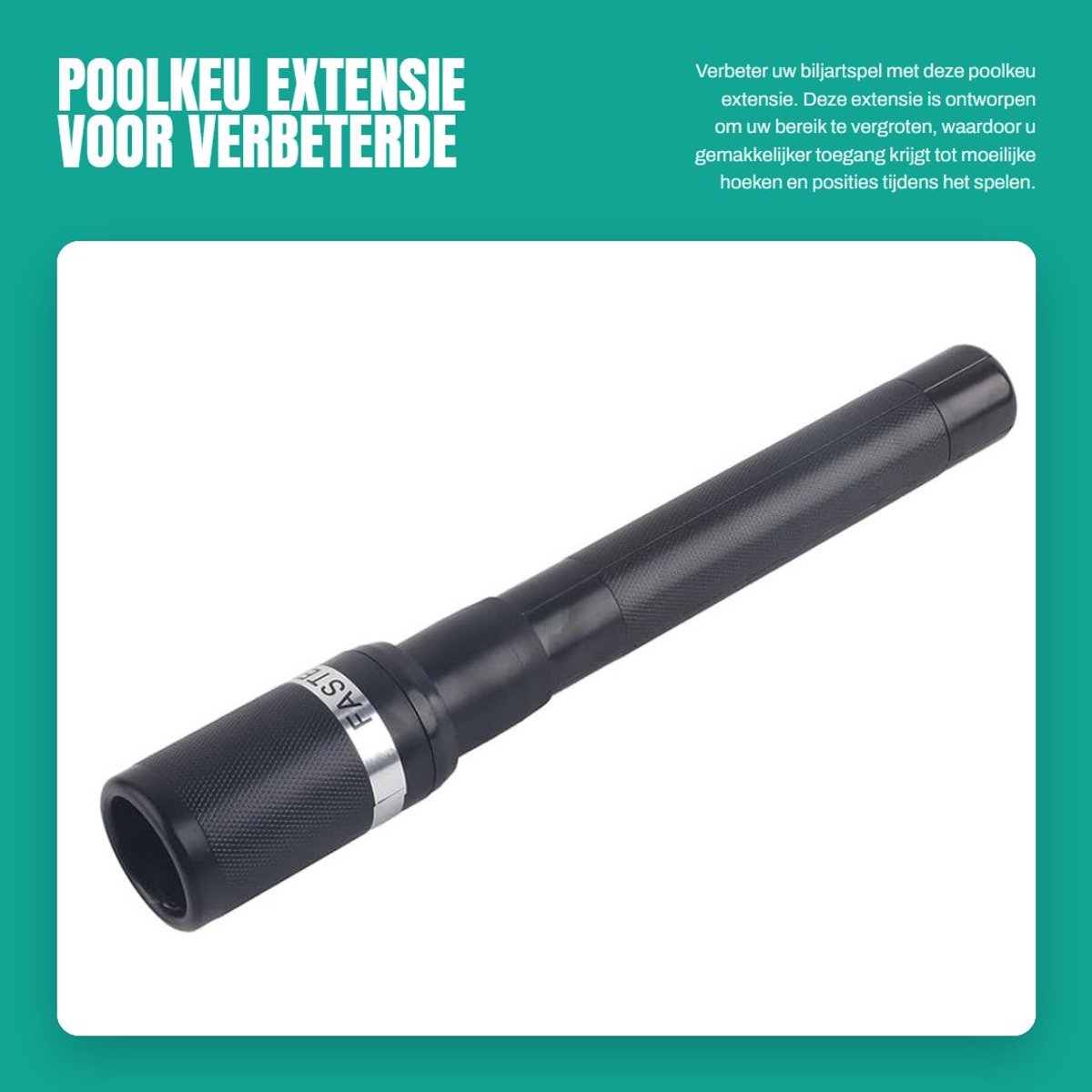 Dailygoods- Biljartkeu Extensie - Cue-extensie - Biljartaccessoires - Training/Competitie - Kunststof - Lengte 30,5 cm - Keu