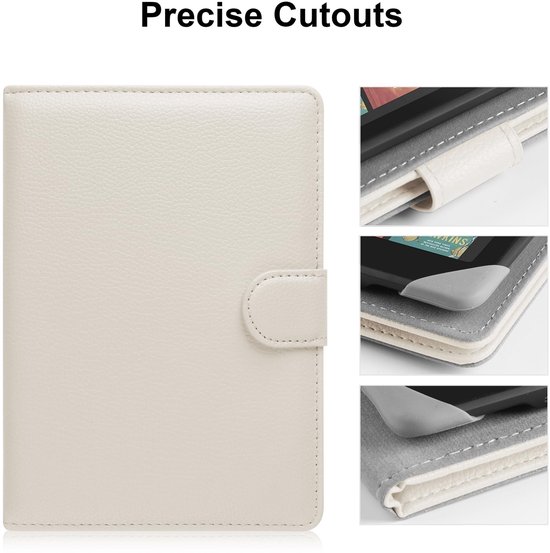 Dailygoods - HoYiXi Universele Hoes voor 6,8-7 inch Kindle eReader Compatibel met Paperwhite/PocketBook en Tolino/Kobo Clara 2E/Kobo Clara HD, 6", 6,8" eReader Beschermhoes Met ingebouwde zak, Wit van Dailygoods — afbeelding 5