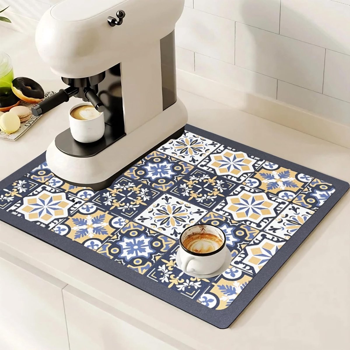 Dailygoods- Afdruipmat Extra Groot 70x50 cm - Waterdichte Keukenmat - Antislip Bescherming - Absorberende Mat - Voor Koffiezetapparaat - Geschikt voor Aanrecht