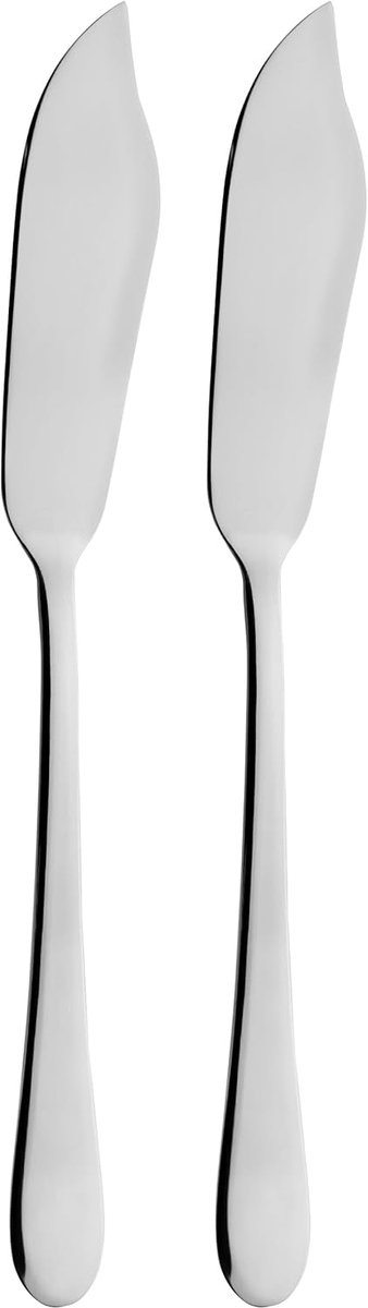 SnelShoppen - 2-delige Vismessenset Roestvrij Staal 18/0 - Zwart - Perfect voor Keuken, Feest en BBQ - Duurzaam en Tijdloos Design