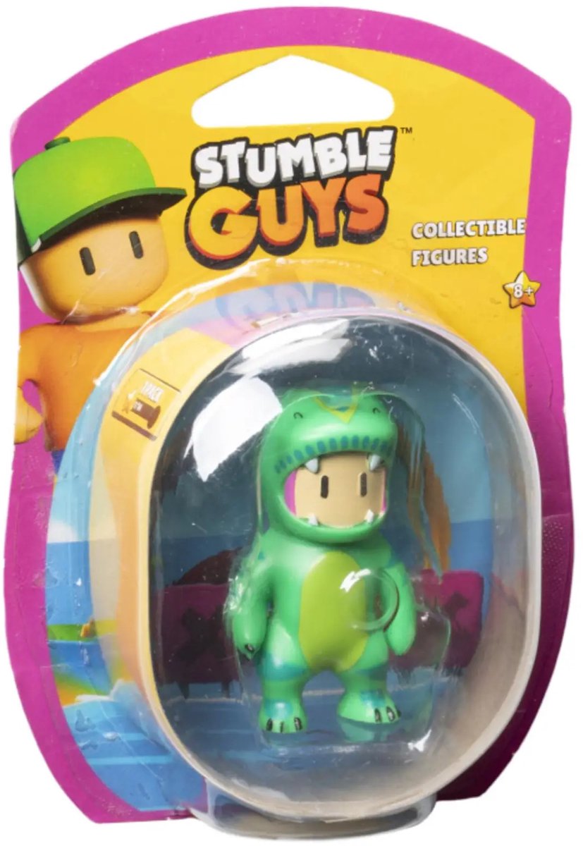 Stumble Guys T-Rex Guy actiefiguur - 6 cm groot - Videogame Merchandise - Spaar ze allemaal