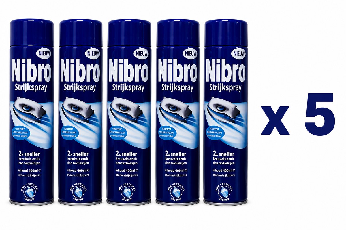 Nibro Strijkspray - Textielversteviger - Voordeelverpakking - 5 stuks - 400 ml