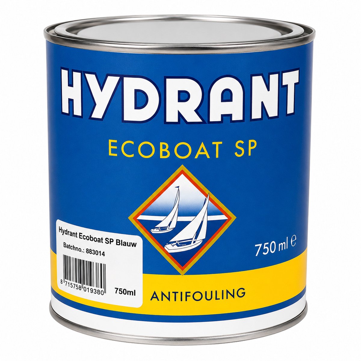Hydrant Ecoboat SP Antifouling Blauw 750 ml – Biocidevrije Zelfslijpende Onderwaterverf voor Jachten & Motorboten