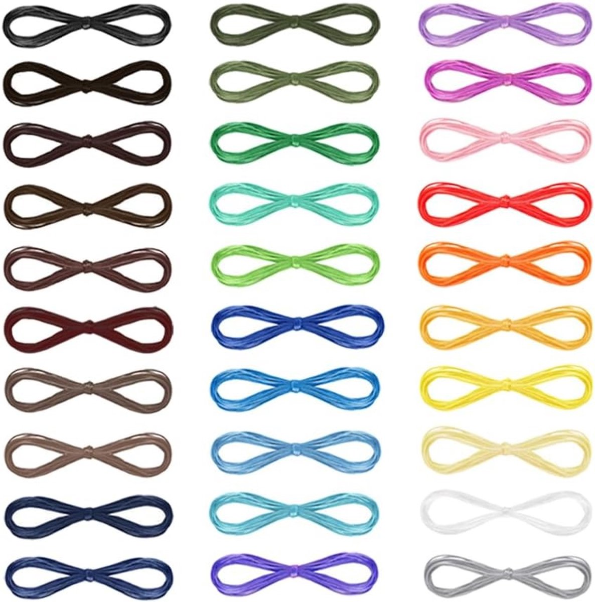 Set van 20 Gewaxte Katoenen Koorden, 10 m x 1 mm, Kleurrijk Macramé Touw voor Creatieve Projecten, Knutselen en Decoratie