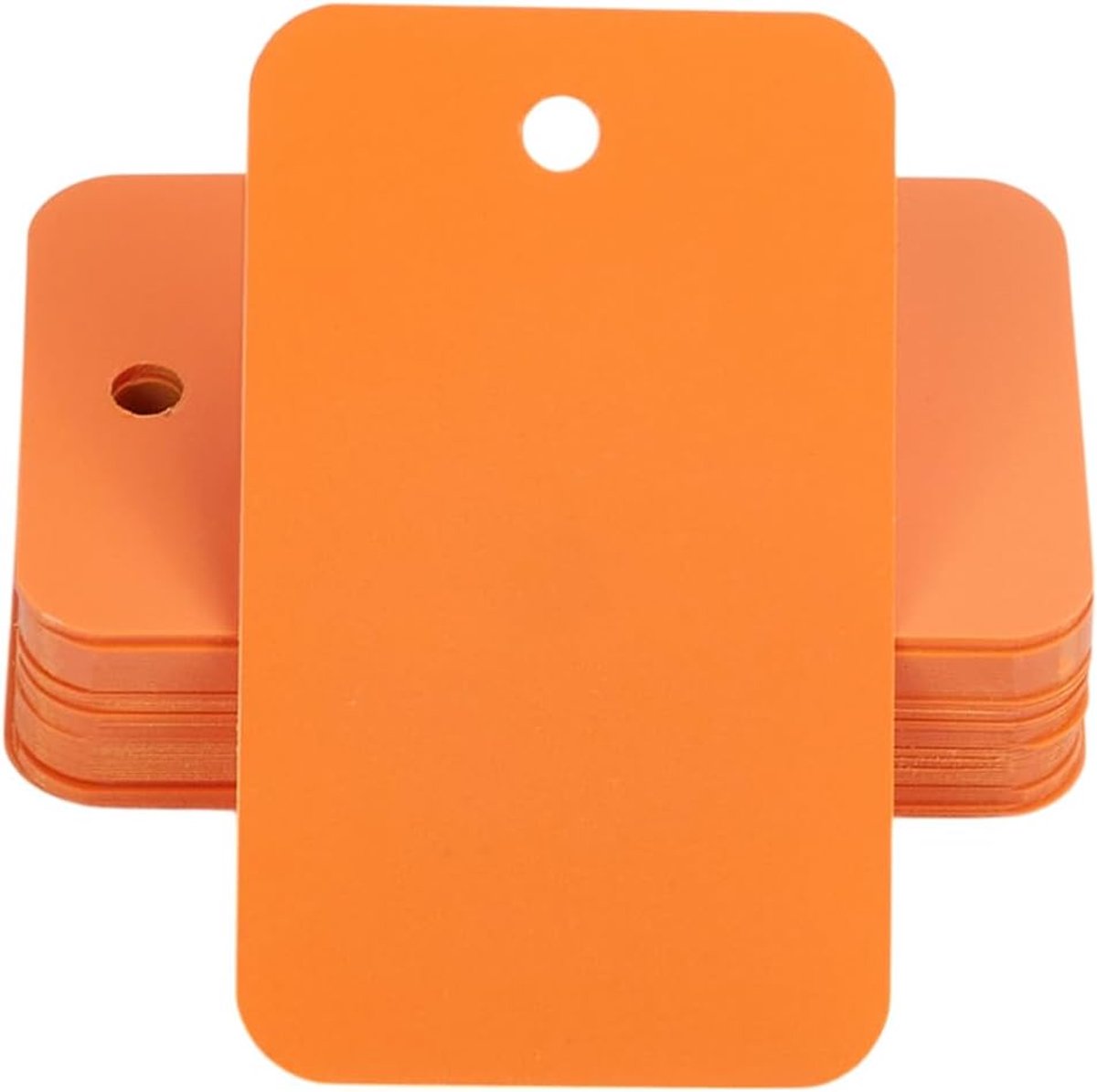 SnelShoppen - 200x Waterproof Plastic Shipping Labels 3x5cm Donker Oranje - Schrijfbare Hangtags voor Sleutels, Bagage, Logistiek, Retail, Voorraad