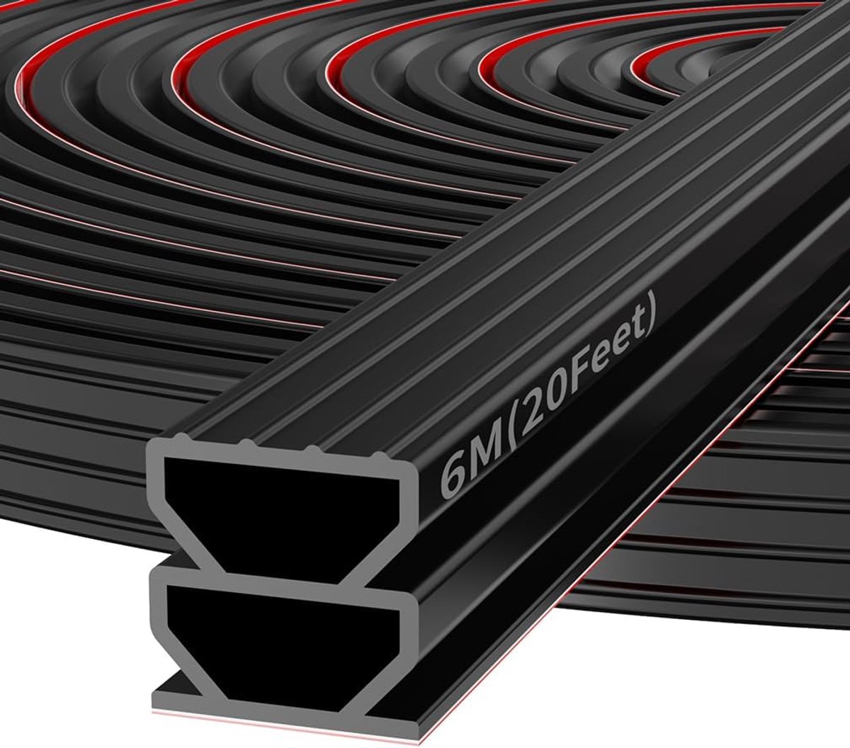 Thijox - Afdichtingstape Zelfklevend 1 cm x 6 m - Rubber Deurafdichting en Raamafdichting - Zwart voor Geluidsreductie en Isolatie