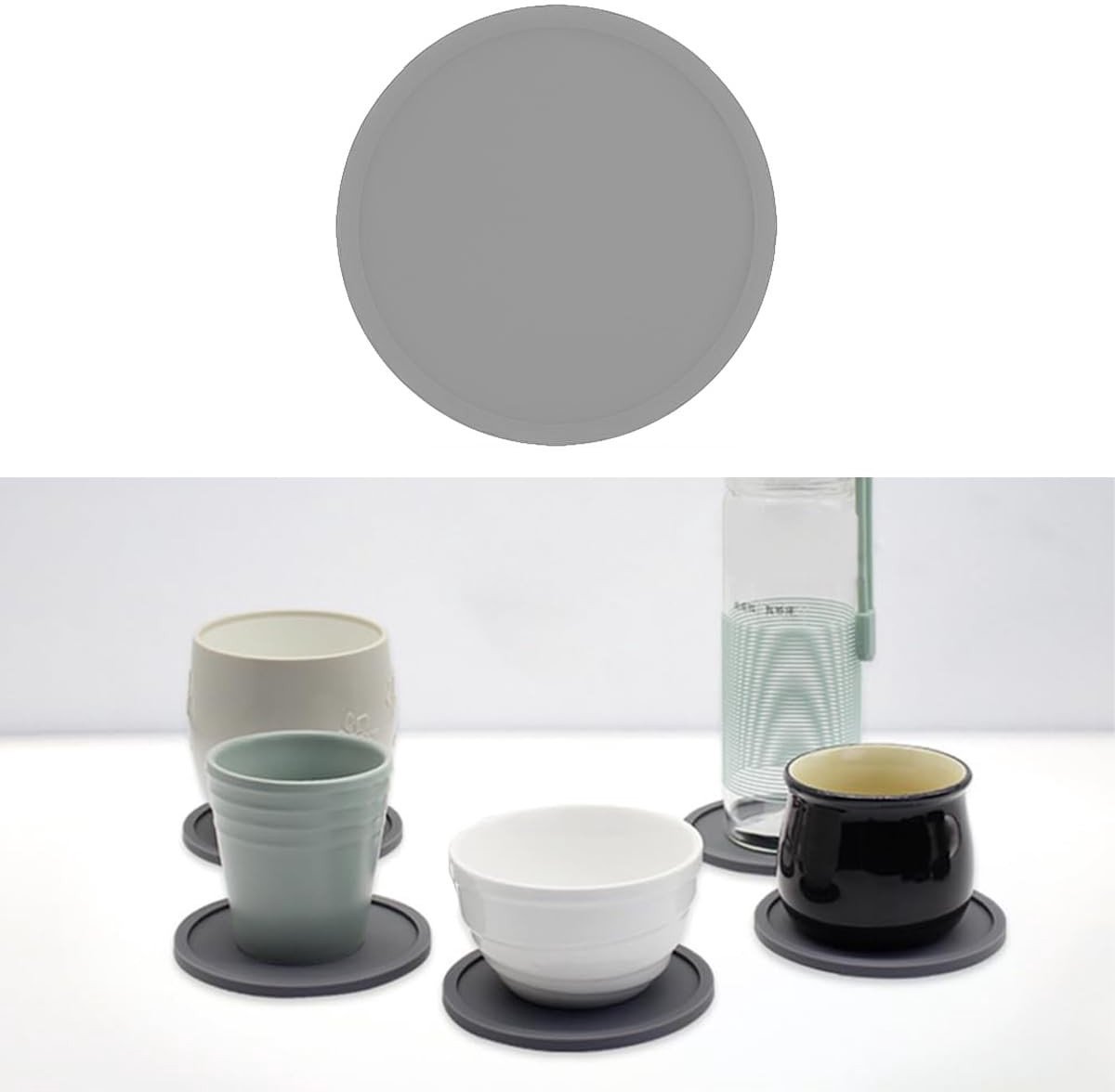 Dailygoods- Onderzetters Set van 2 - Siliconen Antislip - Hittebestendig - Voor Kopjes/Drankjes - Vaatwasserbestendig - 10 x 10 cm - Drankonderzetters