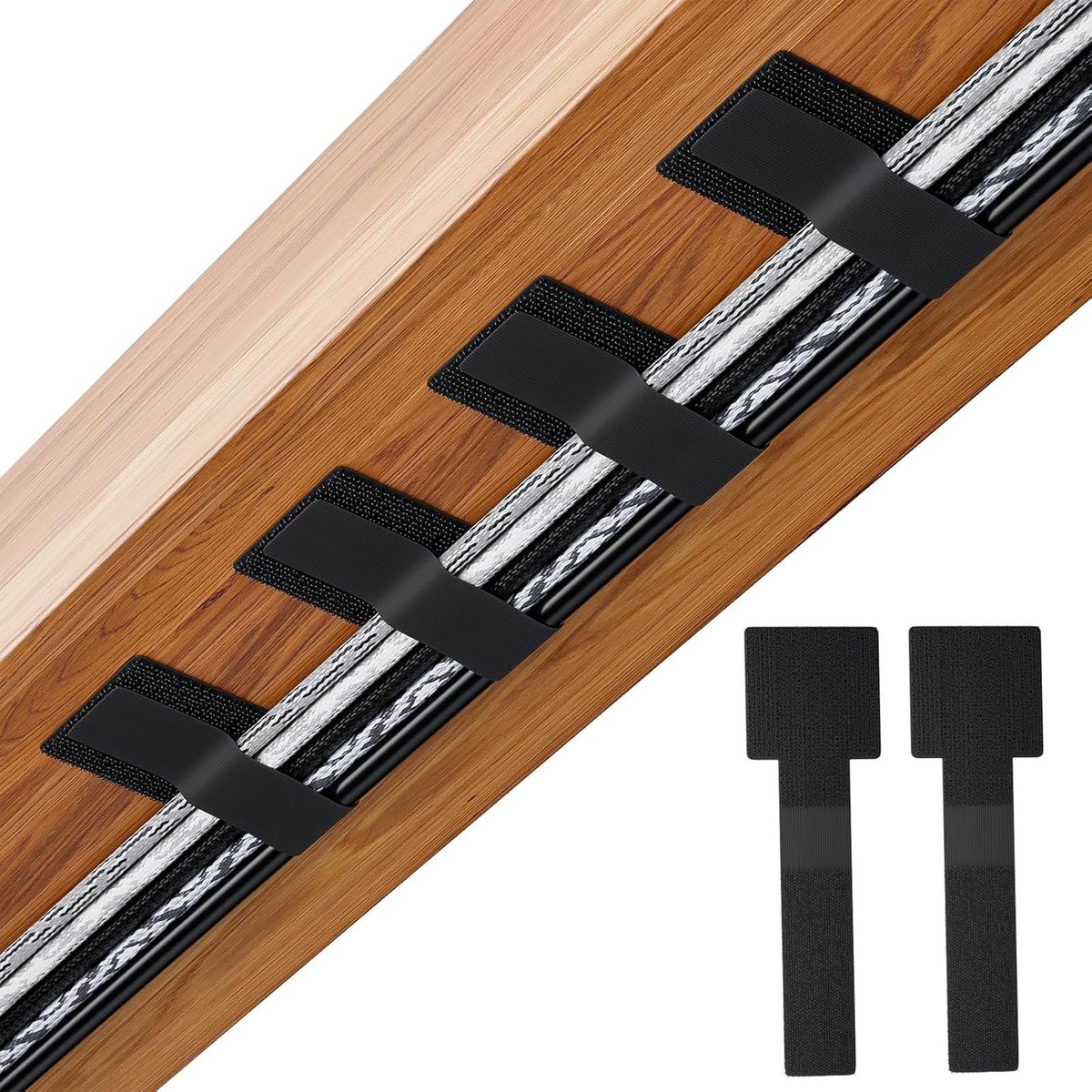 Cable Organizer 40-Piece Set, Reusable Cable Ties with Strong Adhesive Side, Adjustable for Electronics, Household and - ShopVlot