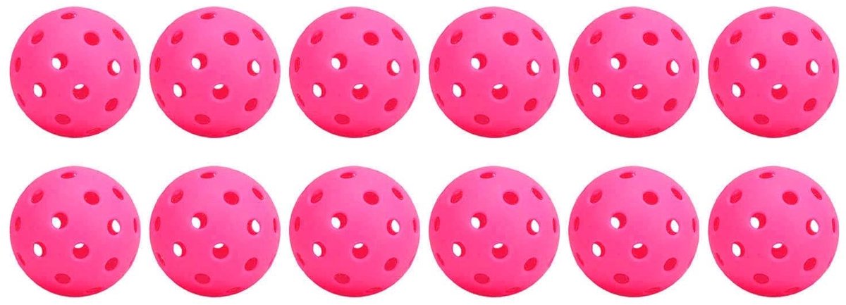 Dailygoods - 12 Pack Pickleball Ballen - Hoge Elasticiteit - 40 Holes Ontwerp - Ideaal voor Oefeningen - Slijtvast Kunststof - Geschikt voor Sporters