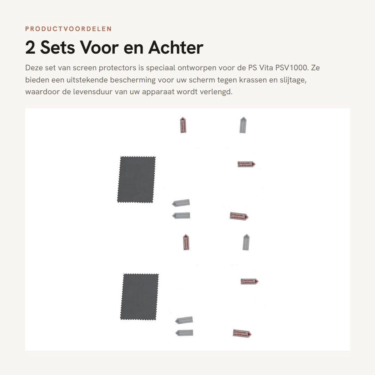 Dailygoods - 2 Sets Voor en Achter Screen Protector Film voor PS Vita