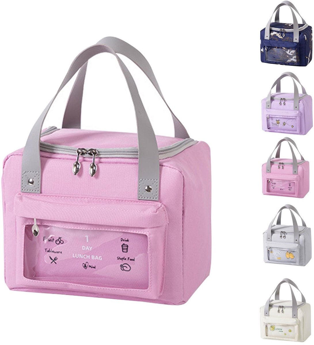 Dailygoods - Roze Lunchtas - Koeltas met Grote Capaciteit voor Volwassenen