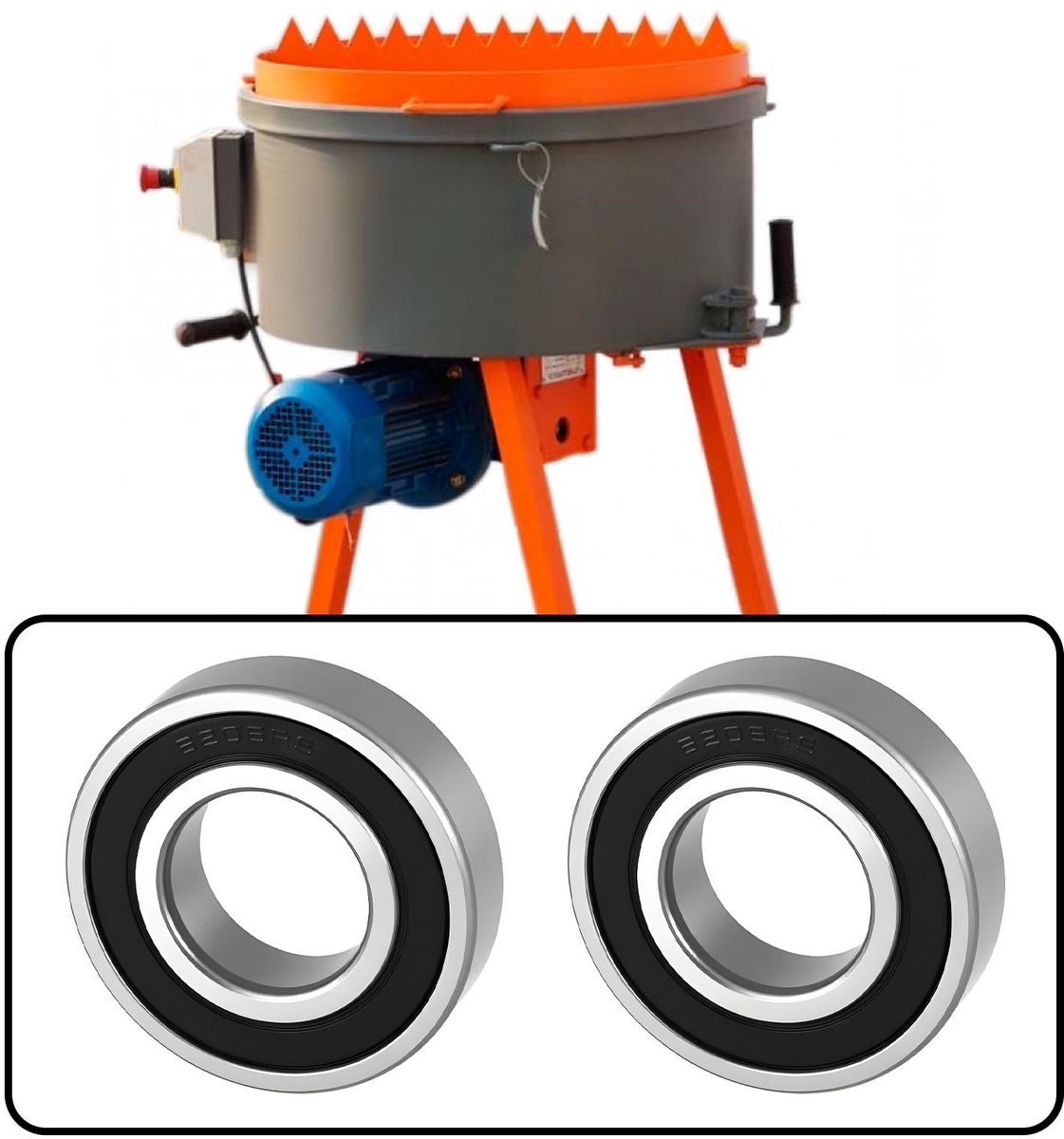 Dailygoods- Drumlager 30x62mm - 2 Stuks - Borgringen - Compatibel met Euromix 120/125 - Vervangen van versleten lagers - Duurzaam staal - Trommellager