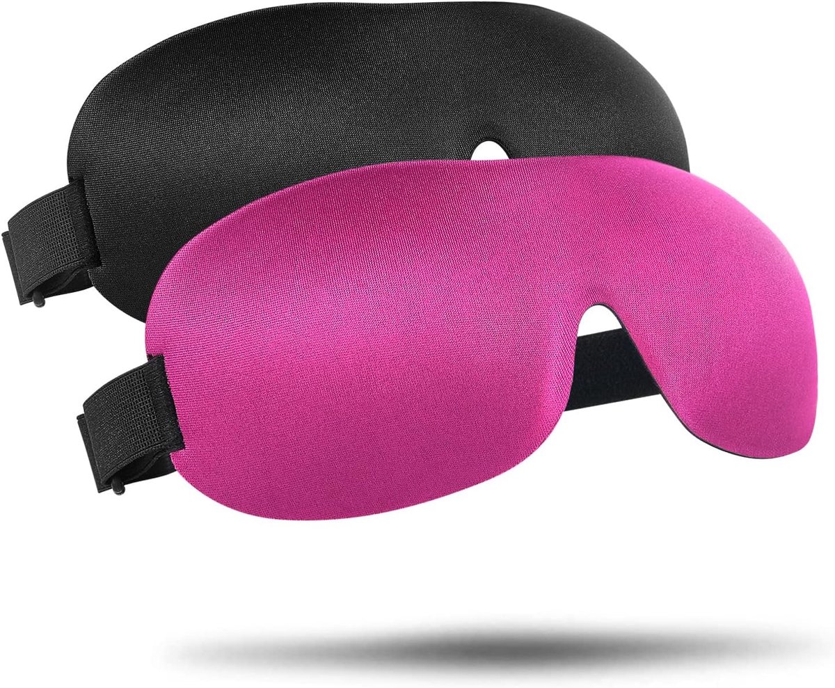 Thijox - 3D Slaapmasker Set van 2 – Nachtmasker voor Dames en Heren met Verstelbare Riem, Ideaal voor Zijslapers, Ultradun en Zacht Oogmasker in Diver