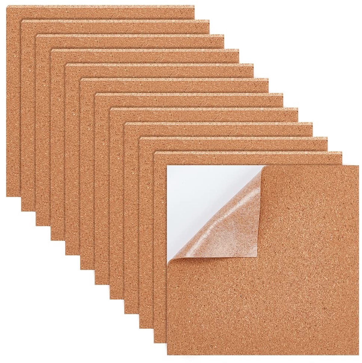 Dailygoods- Kurkplaten 30 stuks 15 x 15 cm - Zelfklevende Muurkurk - Wanddecoratie - Feestbenodigdheden - Doe-het-zelf - 1 mm dik - Kurkbord