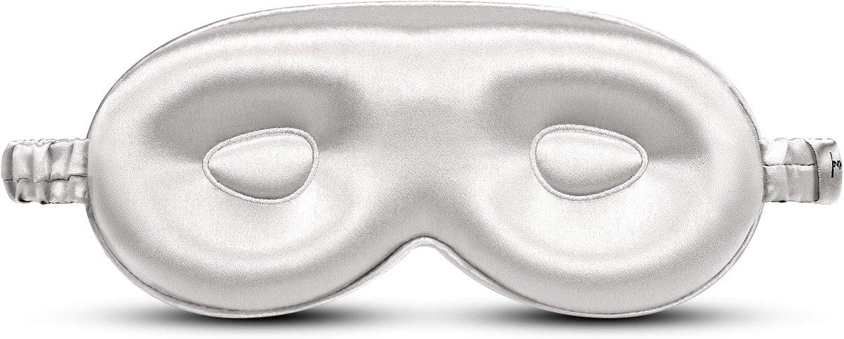 Thijox - Slaapmasker Zijden Oogmasker 3D Volledige Afdekking Huidvriendelijk Anti-Rimpel Zilvergrijs voor Ontspanning en Slaap