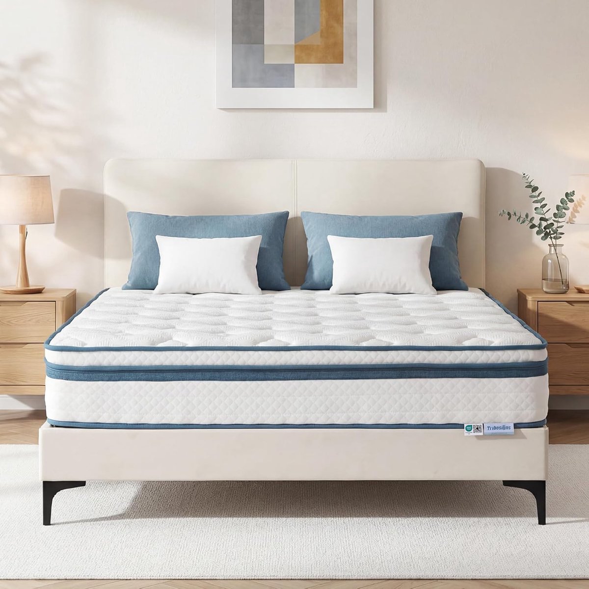 Tribesigns Matras 140x200 - matras 25cm dik - 7 zones - pocketvering matras - H3 Medium Stevig - OEKO-TEX Gecertificeerd - verkoelend lyocell - Pocket Spring Matras - Eenpersoonsmatrassen - Voor Kinderen en Volwassenen
