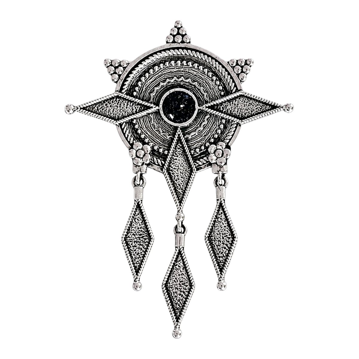 HAYAN Ancient Light zilveren hanger dames - 925 zilver met carborundum