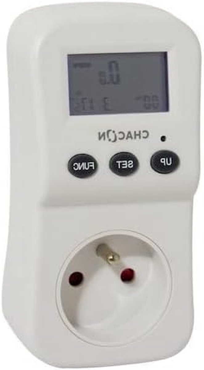 Stroommeter - Energieverbruik meter - Energie besparen - Dubbel tarief instelbaar - 13 x 9 x 19 cm - Wit