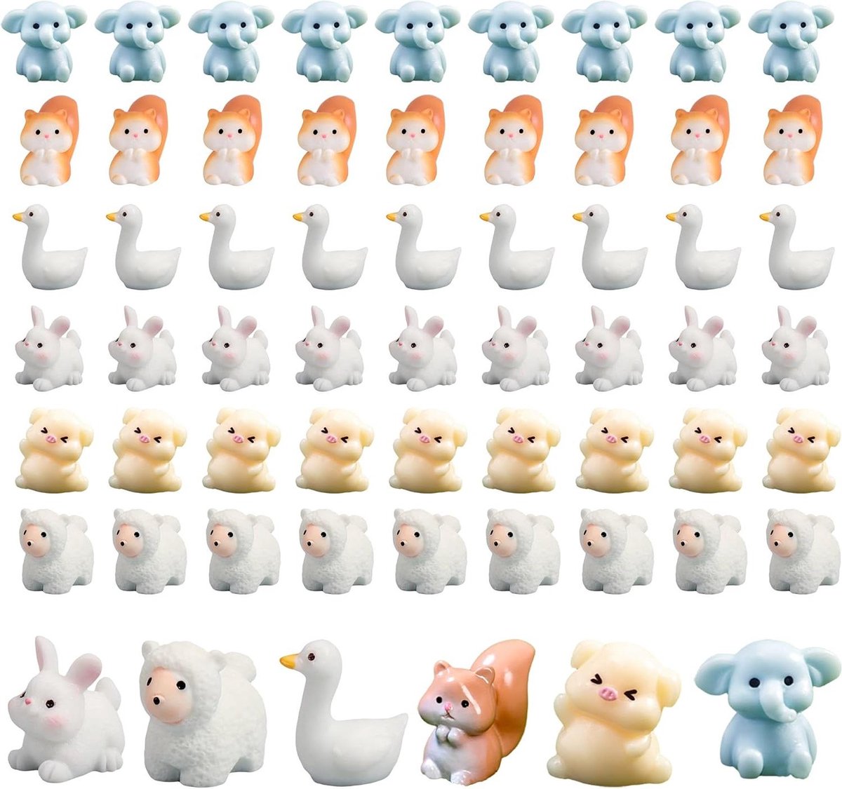 Mini Hars Dieren - Kleine Figuren - Huis Decoratie - Rijke Variëteit - 60 Stuks - Multicolor