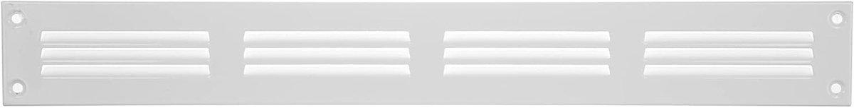 Ventilatierooster Staal - Teruglooprooster Afdekking - Luchtstroom Reguleren - Duurzame Beschermkap - 400 x 50 mm - Wit