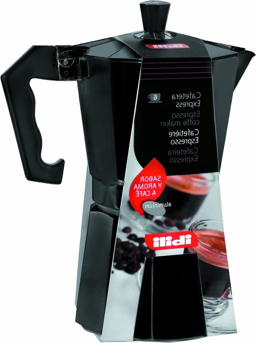 Koffie Percolator - Espresso Maker - Thuis Koffie Zetten - Aluminium Kookplaat - 3 Kopjes 150ml - Zwart
