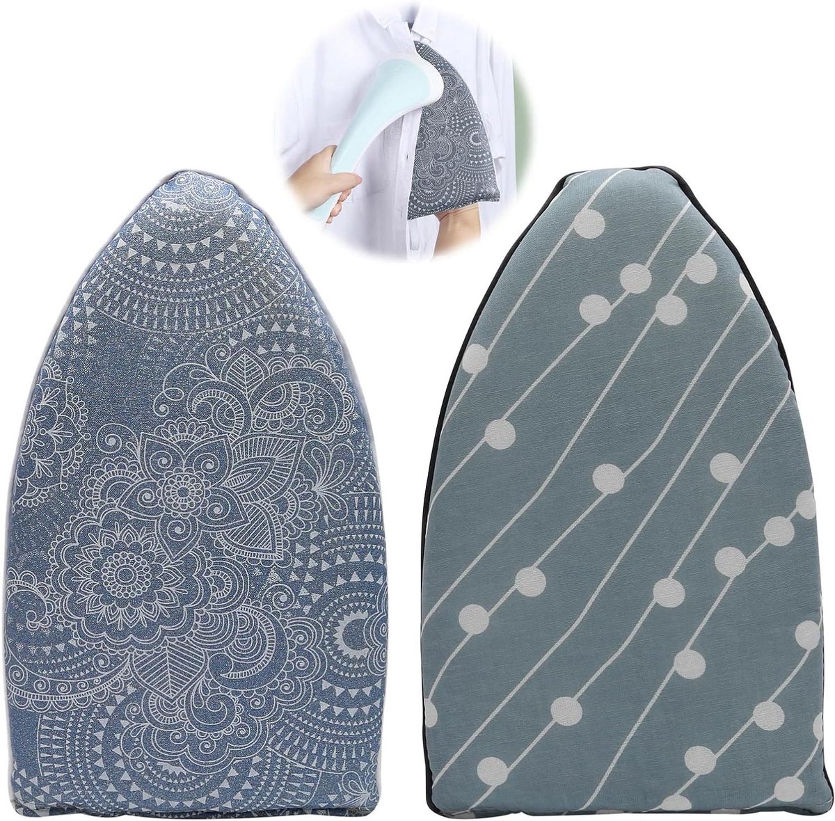 Stoomstrijkijzer handschoen - Strijk set - Kleding stomen - Hittebestendig schuim - 2 stuks - Grijs