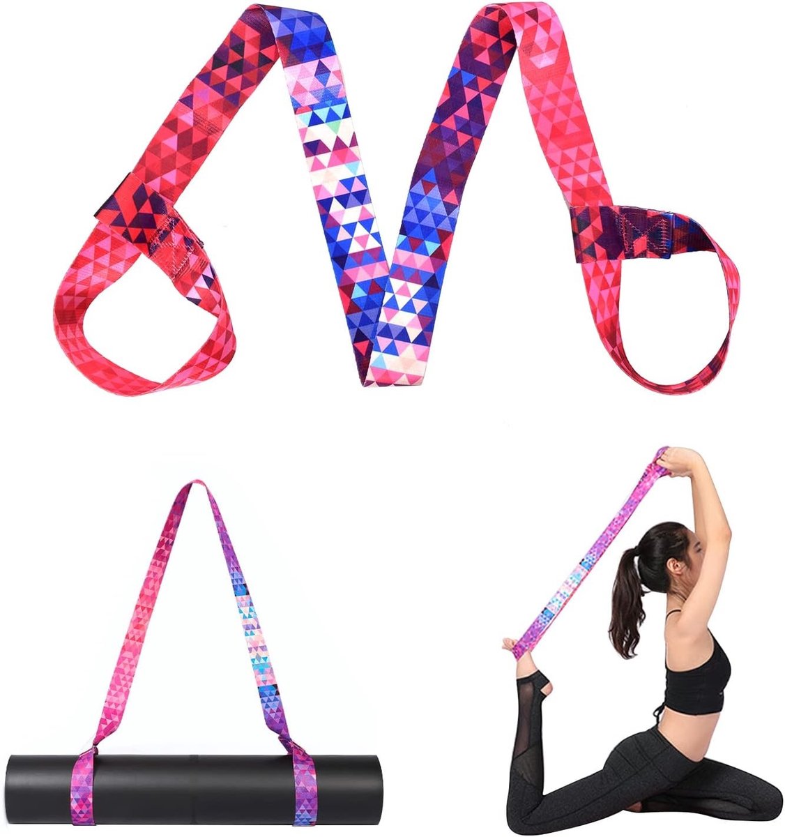 Verstelbare Draagriem voor Yoga Matten, Geschikt voor Pilates en Aerobics, Ideaal voor Buitenactiviteiten, 150 ± 5 x 3.8 cm