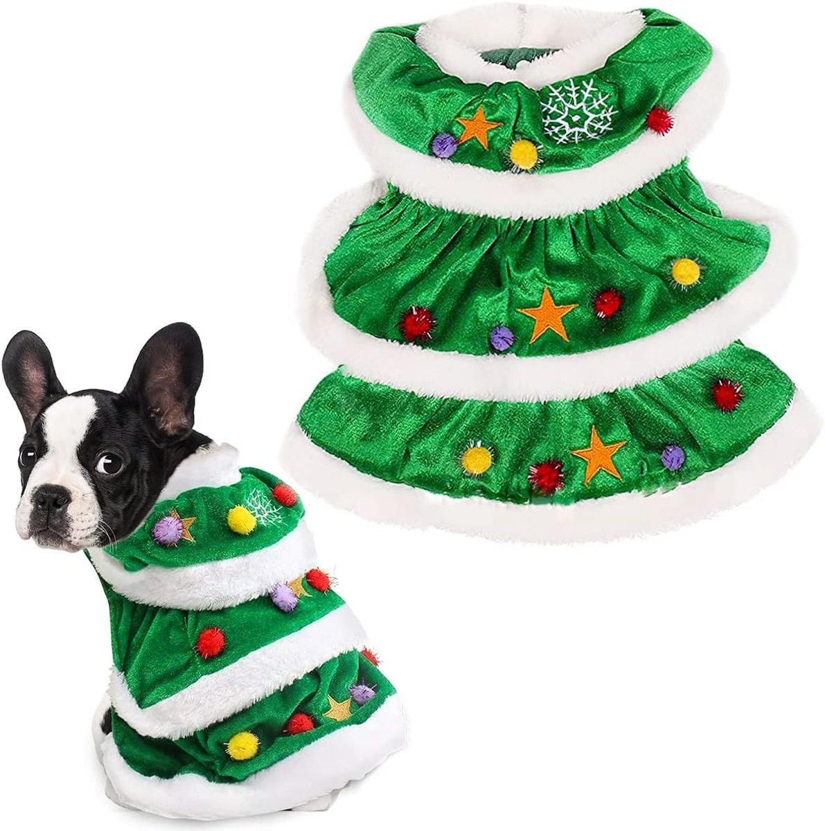 Kerstkostuum voor Huisdieren, Hondenkleding met Kerstboom, Dierenoutfit voor de Feestdagen, Hondenjacket en Kostuums voor Kerstmis, Perfect voor Honden in XL Formaat