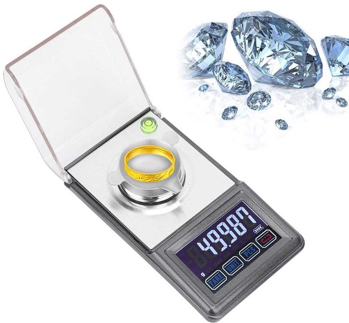 Nauwkeurige digitale weegschaal tot 50g met 0.01g precisie voor juwelen, kruiden en poeders