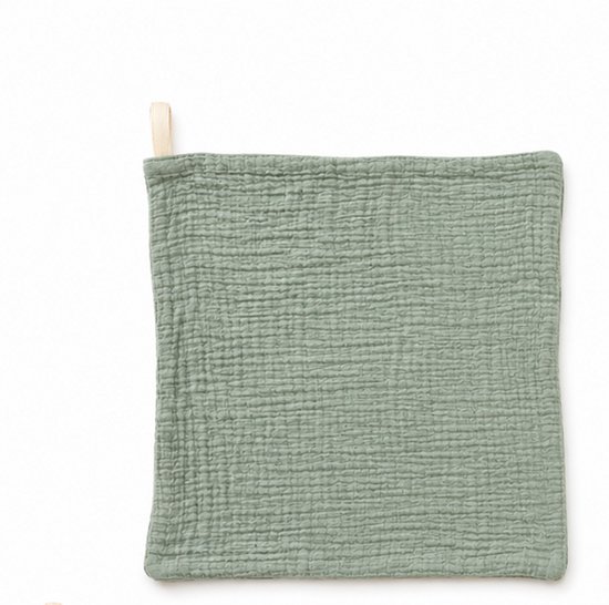 5 Stuks - Hydrofiele Wasdoekjes - Beige Groen Roze Mix - 23x23 cm - Baby Washandjes Katoen van Merkloos — afbeelding 4