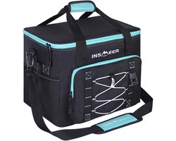 Thijox - INSMEER Koeltas 40L, Grote Geïsoleerde Koelzak voor 60 Blikjes, Opvouwbare en Lekvrije Draagbare Koeltas met Flessenopener voor Strand, Campi