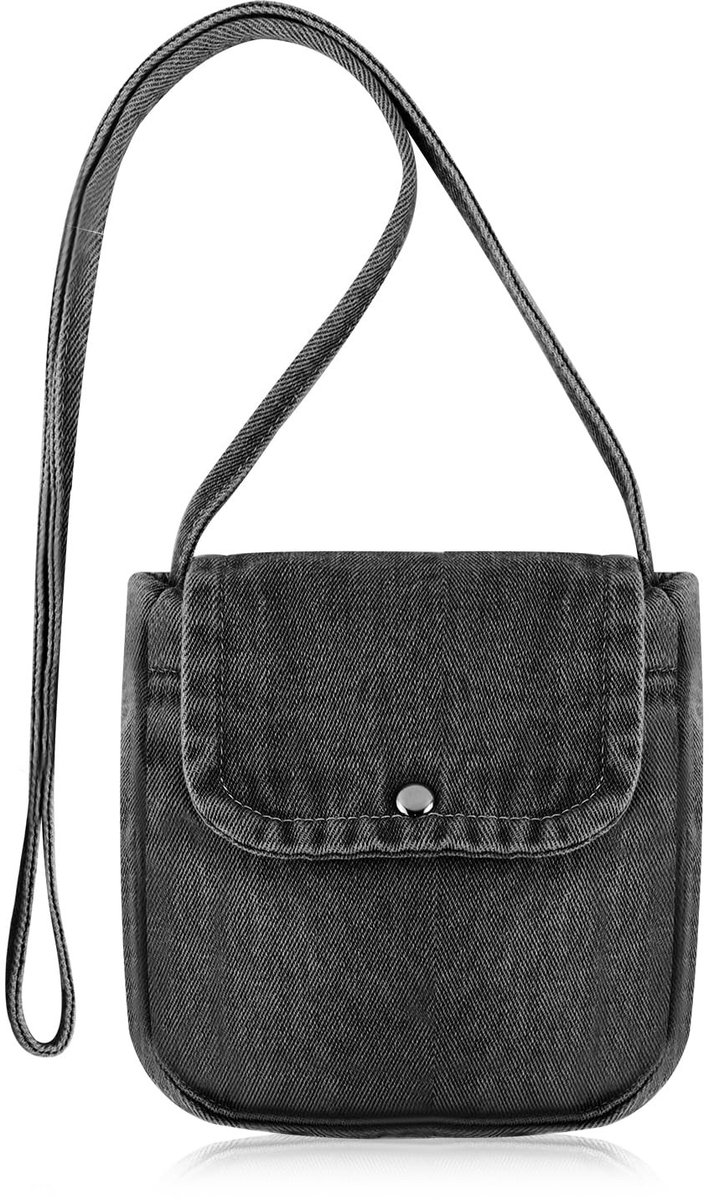 Inovra - Andiker Kleine denim schoudertas voor dames, eenvoudige effen crossbody tas met magneetsluiting, retro schoudertas voor de mobiele telefoon, voor werk, reizen en dagelijks gebruik
