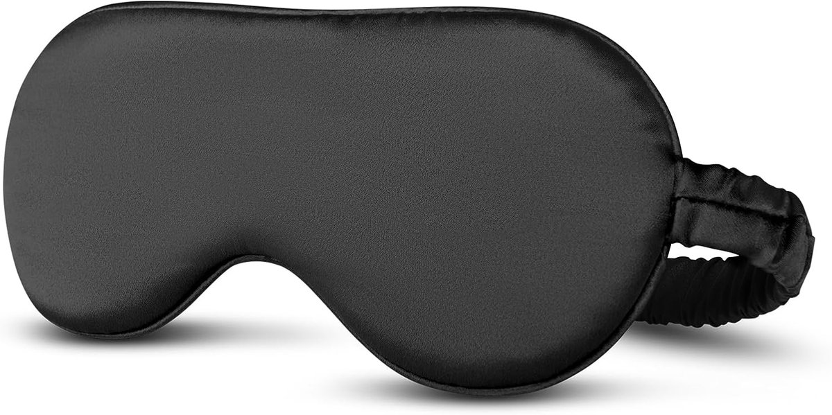 SnelShoppen - Zijden Oogmasker voor Slapen - Anti Rimpel, Huidvriendelijk, Verduisterend - 22 Momme Zwart - Ideaal voor Thuis, Reizen en Meditatie