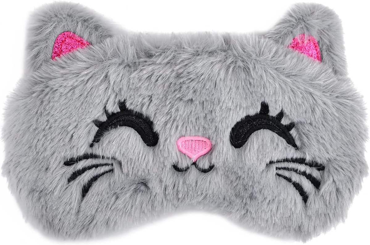 SnelShoppen - 3D Eye Mask voor Slaap, Schattige Dieren, Luxe Zijden oogmasker, Ademend Pluche, Perfect voor Reizen, Nappen, Kinderen en Volwassenen